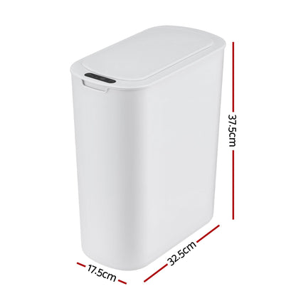 Alona.com.au Home & Garden > Kitchen Bins > Automatic Bins Devanti Automatic Trash Bin with Lid 21L Motion Sensor Kitchen Bin Touchless Garbage Can Plastic Slim Rubbish Bin with Liner Holder for Kitchen, Home, Office, White