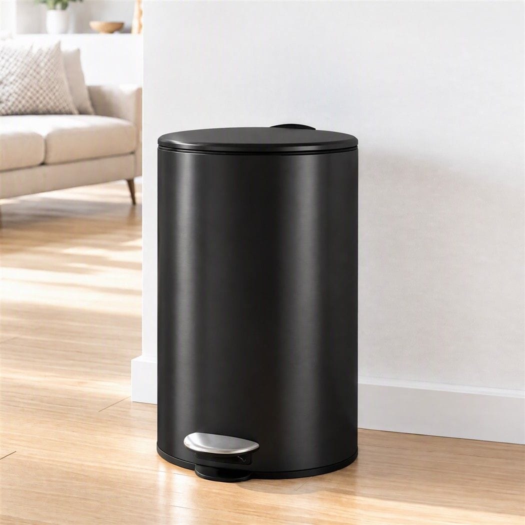 Alona.com.au Home & Garden > Kitchen Bins > Pedal Bins Cefito 12L Pedal Bin Rubbish Waste Bin Soft Close Lid Kitchen Bathroom Black