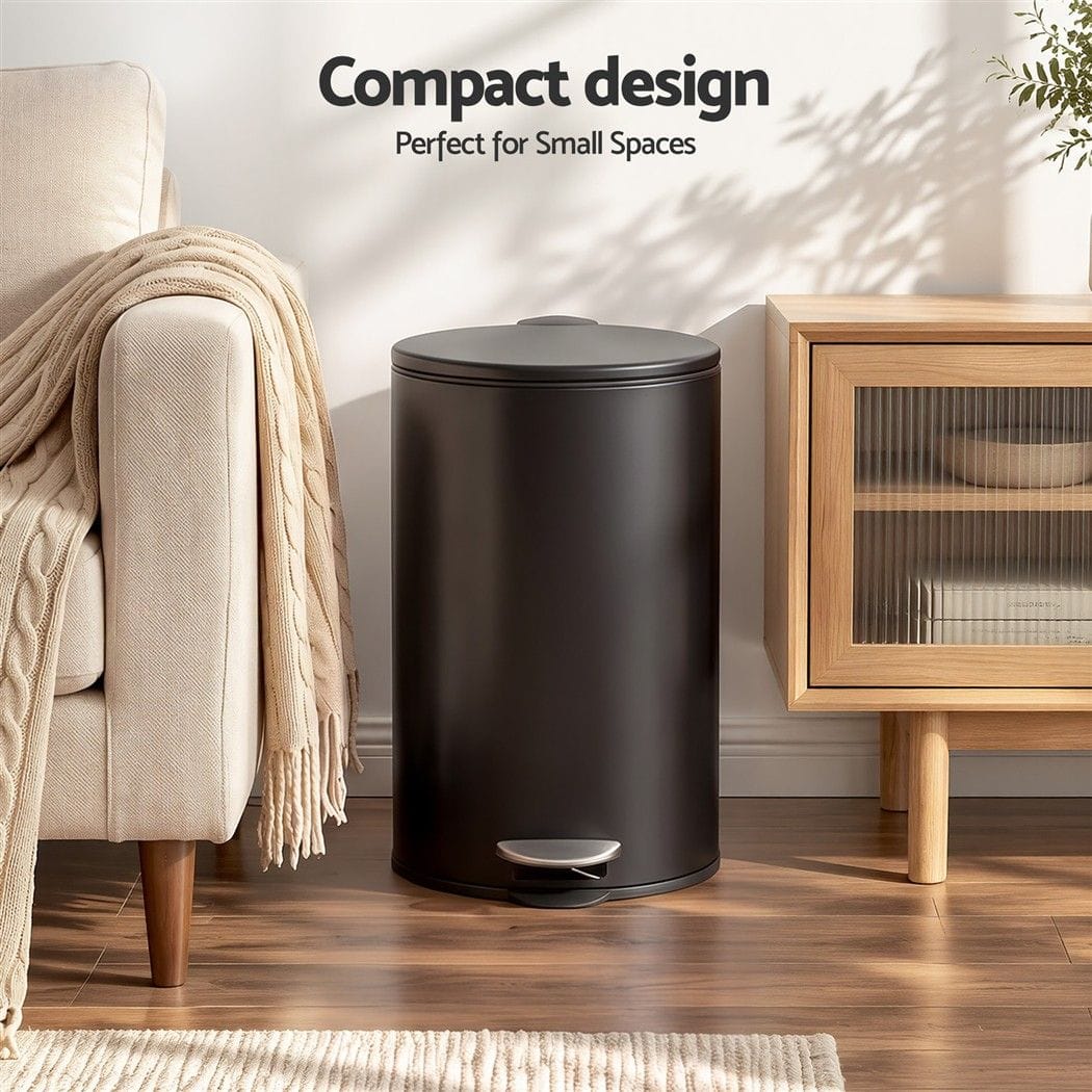 Alona.com.au Home & Garden > Kitchen Bins > Pedal Bins Cefito 12L Pedal Bin Rubbish Waste Bin Soft Close Lid Kitchen Bathroom Black