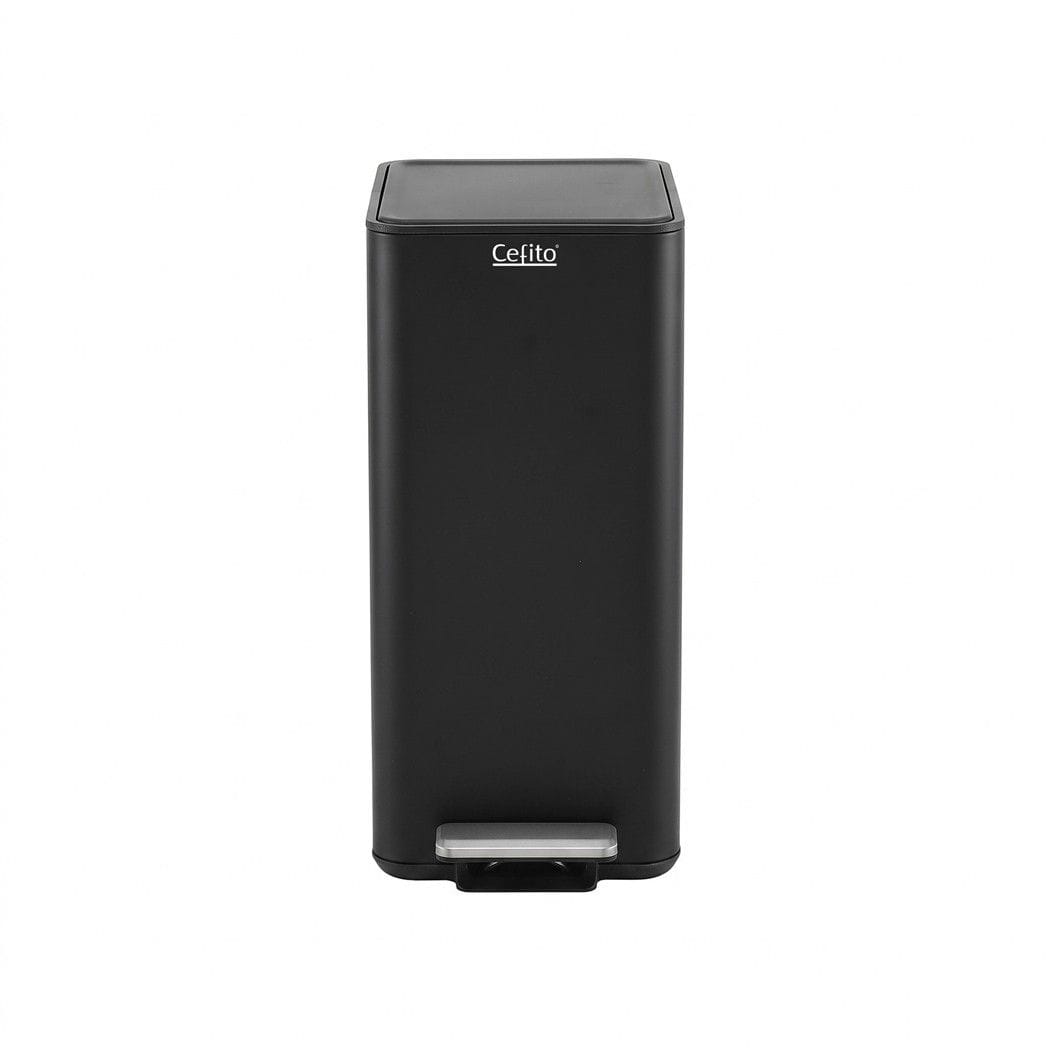 Alona.com.au Home & Garden > Kitchen Bins > Pedal Bins Cefito 15L Pedal Rubbish Bin Slim Carbon Steel Garbage Bin for Home Black