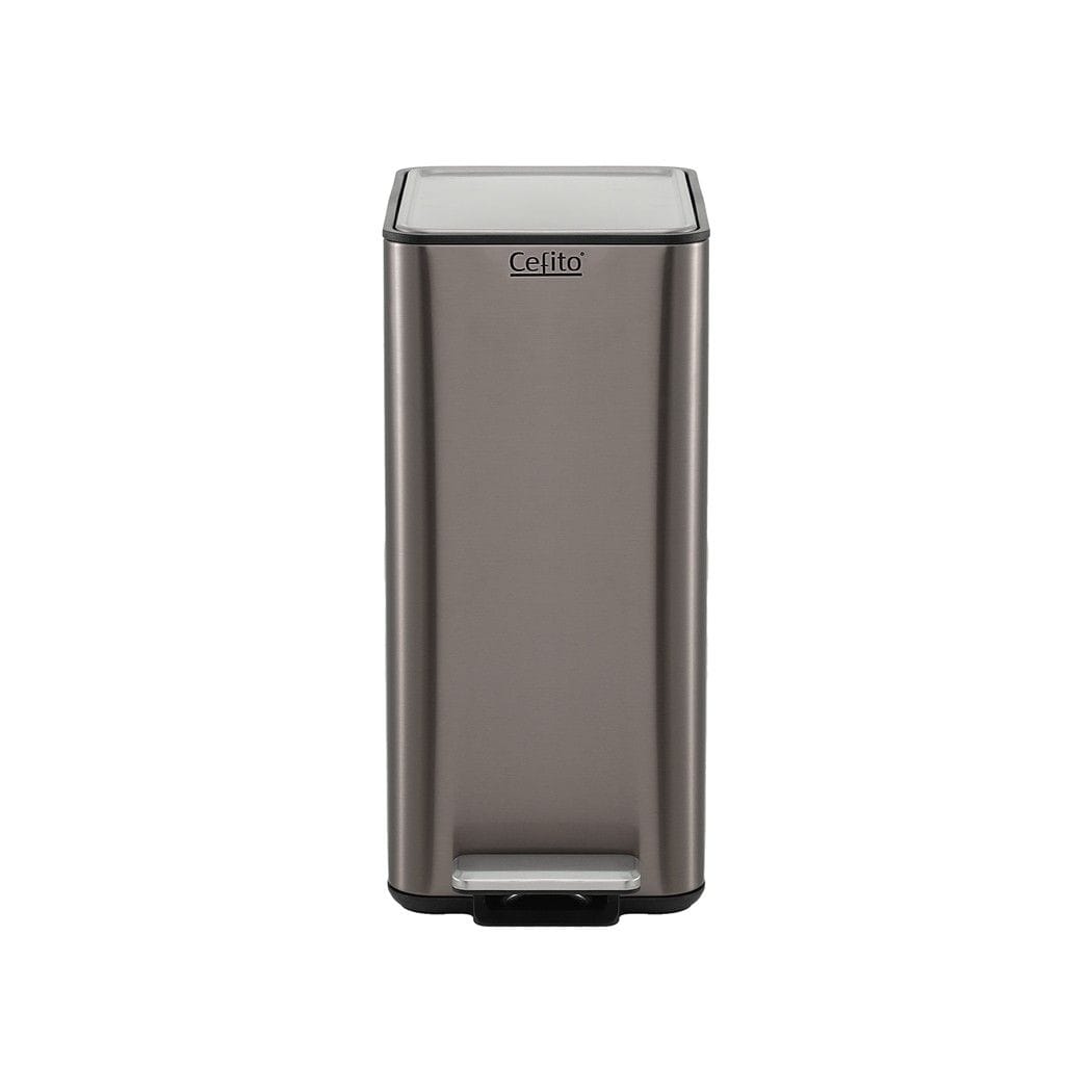 Alona.com.au Home & Garden > Kitchen Bins > Pedal Bins Cefito 15L Pedal Rubbish Bin Slim Carbon Steel Garbage Bin for Home Grey