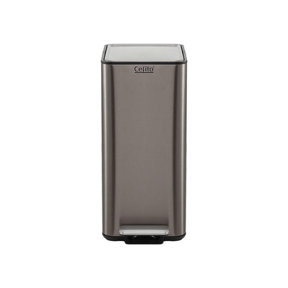 Alona.com.au Home & Garden > Kitchen Bins > Pedal Bins Cefito 15L Pedal Rubbish Bin Slim Carbon Steel Garbage Bin for Home Grey