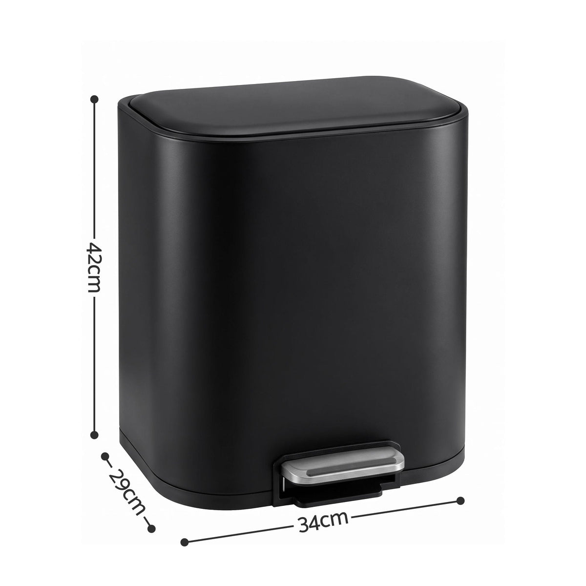 Alona.com.au Home & Garden > Kitchen Bins > Pedal Bins Cefito 20L Trash Bin Steel Pedal Bins Soft Close Kitchen Rubbish Waste Can Black