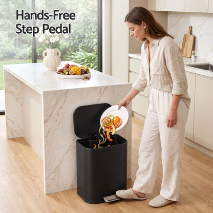 Alona.com.au Home & Garden > Kitchen Bins > Pedal Bins Cefito 20L Trash Bin Steel Pedal Bins Soft Close Kitchen Rubbish Waste Can Black