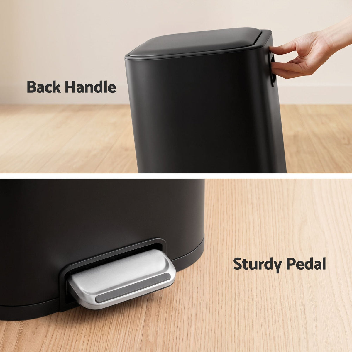 Alona.com.au Home & Garden > Kitchen Bins > Pedal Bins Cefito 20L Trash Bin Steel Pedal Bins Soft Close Kitchen Rubbish Waste Can Black