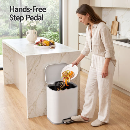 Alona.com.au Home & Garden > Kitchen Bins > Pedal Bins Cefito 20L Trash Bin Steel Pedal Bins Soft Close Kitchen Rubbish Waste Can White