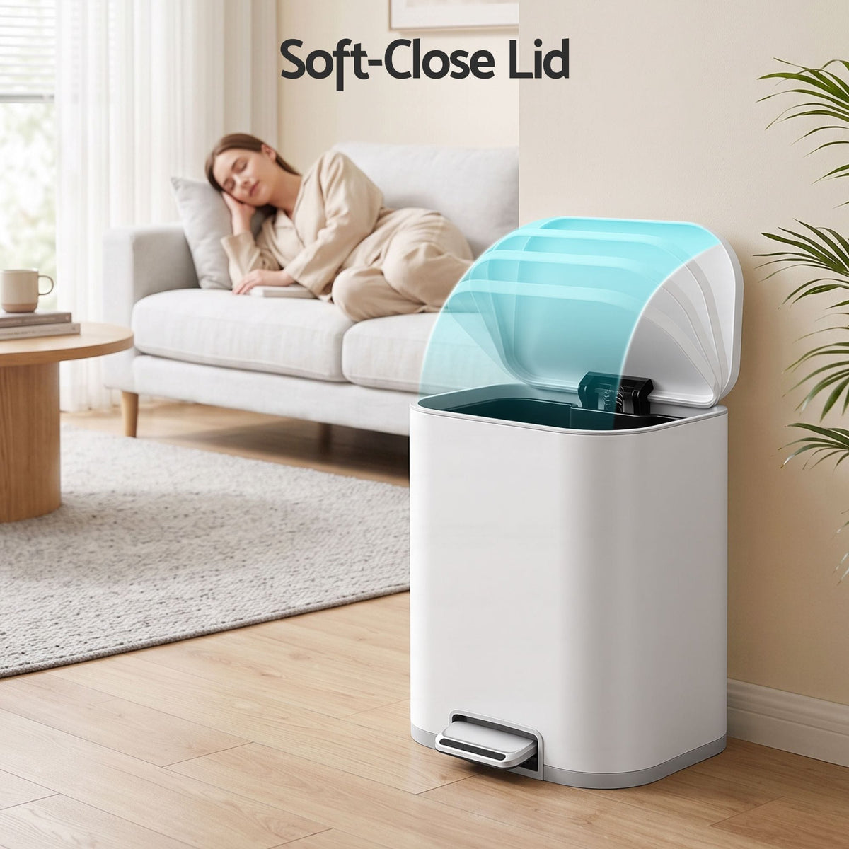 Alona.com.au Home & Garden > Kitchen Bins > Pedal Bins Cefito 20L Trash Bin Steel Pedal Bins Soft Close Kitchen Rubbish Waste Can White