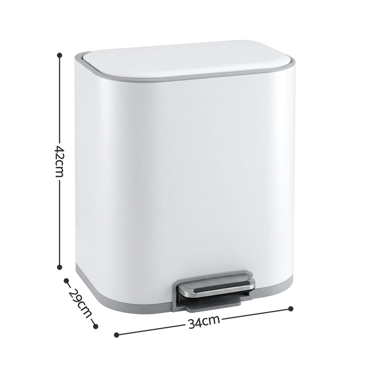 Alona.com.au Home & Garden > Kitchen Bins > Pedal Bins Cefito 20L Trash Bin Steel Pedal Bins Soft Close Kitchen Rubbish Waste Can White