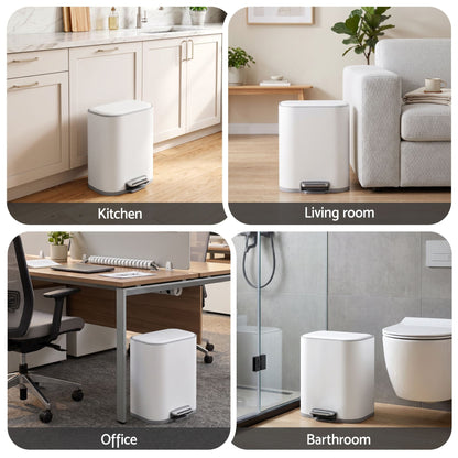Alona.com.au Home & Garden > Kitchen Bins > Pedal Bins Cefito 20L Trash Bin Steel Pedal Bins Soft Close Kitchen Rubbish Waste Can White