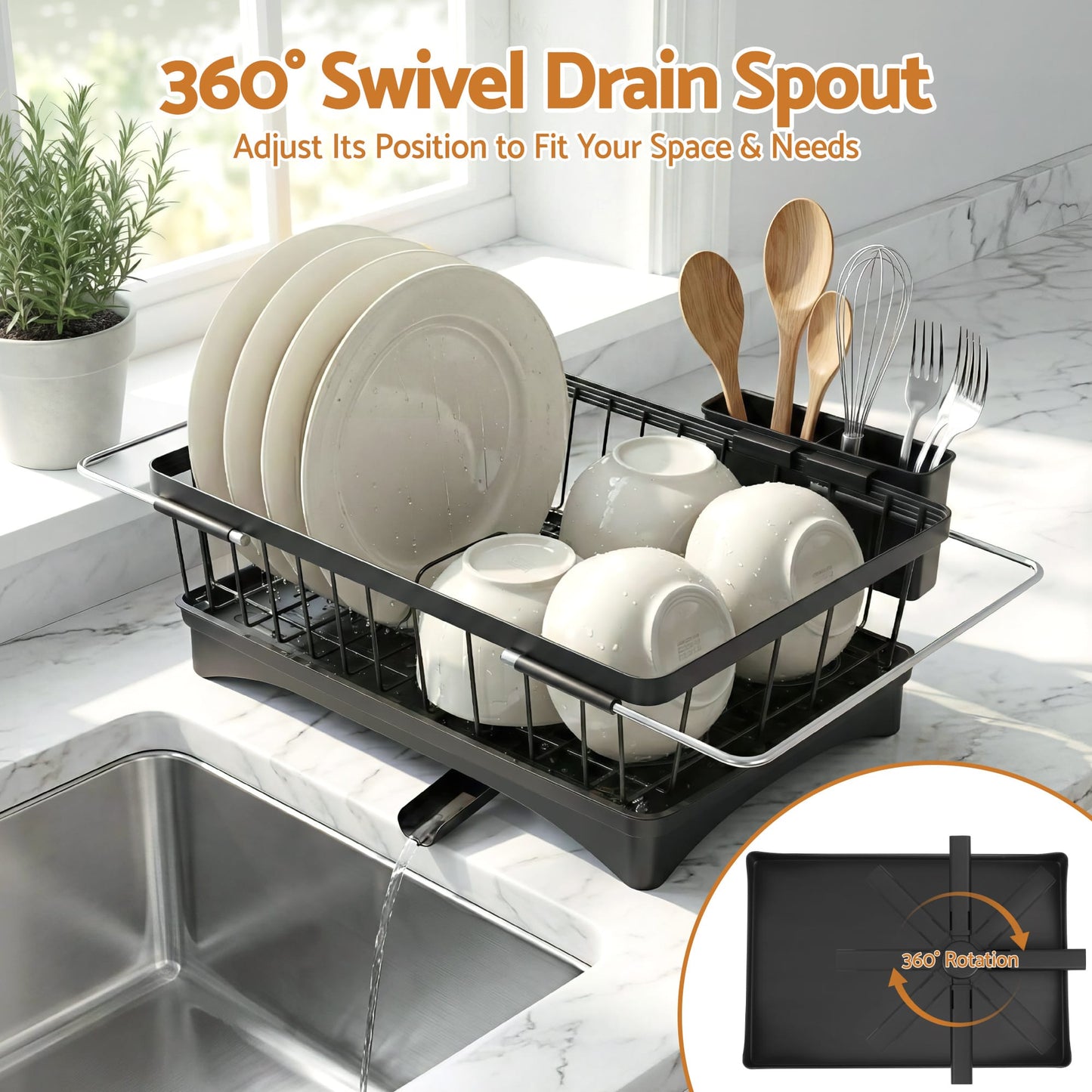 Alona.com.au Home & Garden > Kitchenware > Dish Racks Cefito Dish Drying Rack for Kitchen Storage Organisation Kitchen Sink Organiser Dish Drainer