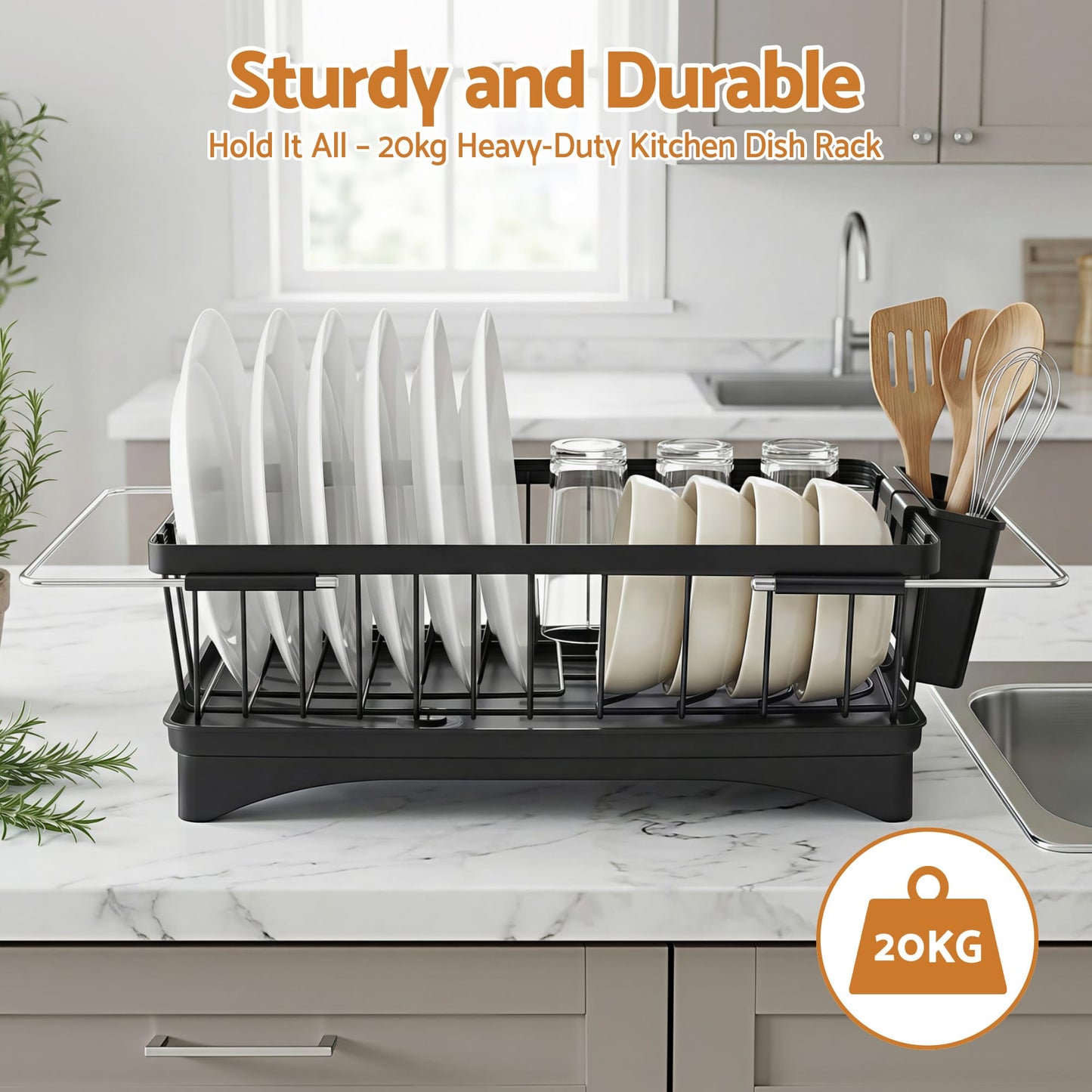 Alona.com.au Home & Garden > Kitchenware > Dish Racks Cefito Dish Drying Rack for Kitchen Storage Organisation Kitchen Sink Organiser Dish Drainer