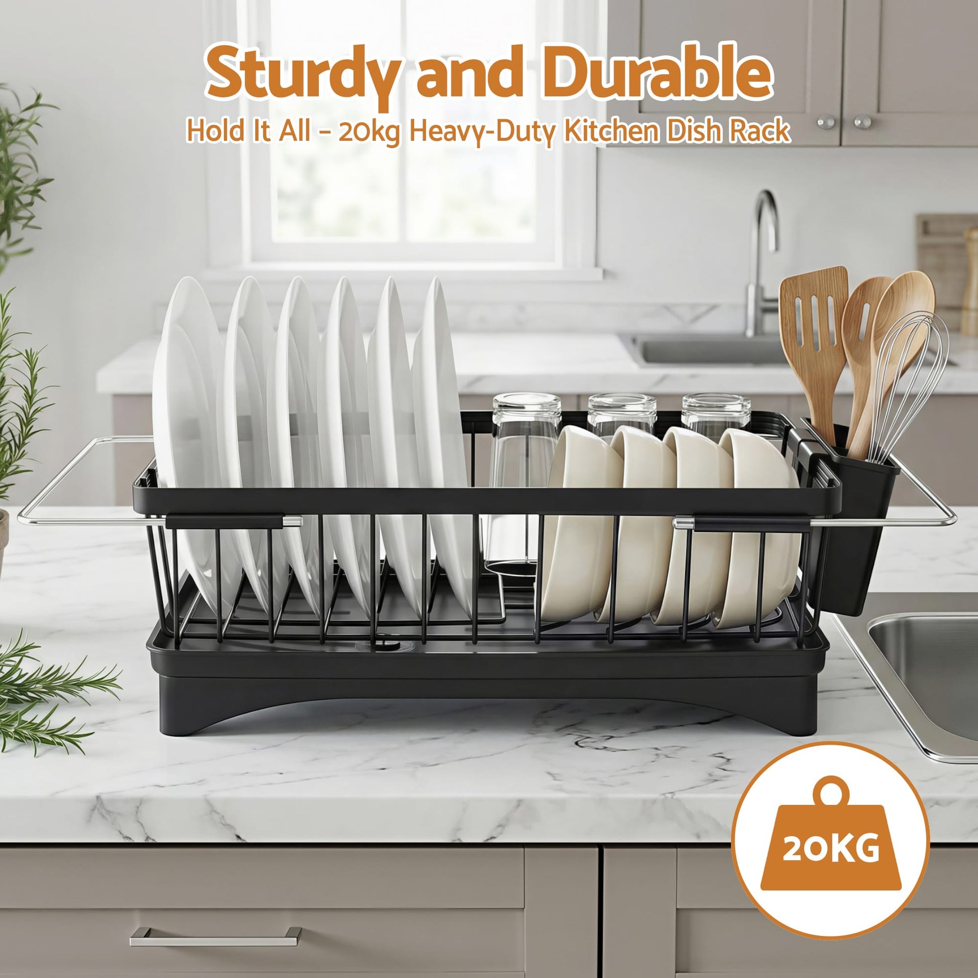 Alona.com.au Home & Garden > Kitchenware > Dish Racks Cefito Dish Drying Rack for Kitchen Storage Organisation Kitchen Sink Organiser Dish Drainer