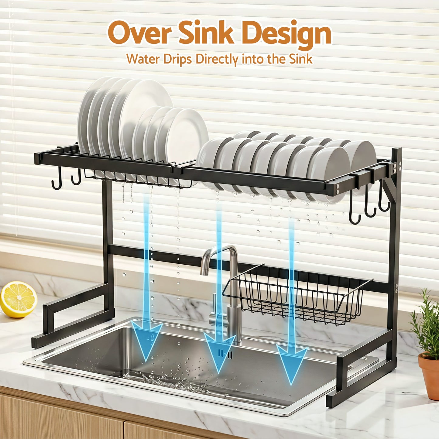 Alona.com.au Home & Garden > Kitchenware > Dish Racks Cefito Dish Drying Rack for Kitchen Storage Organisation Kitchen Sink Organiser Dish Drainer