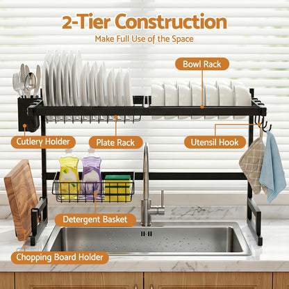 Alona.com.au Home & Garden > Kitchenware > Dish Racks Cefito Dish Drying Rack for Kitchen Storage Organisation Kitchen Sink Organiser Dish Drainer