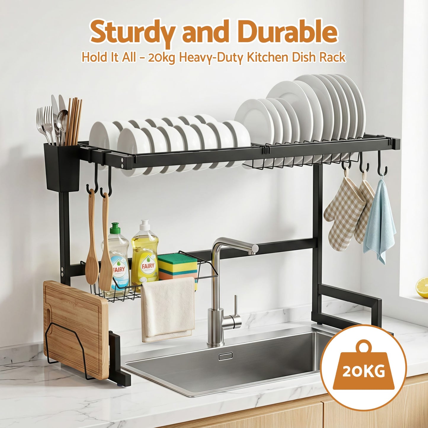 Alona.com.au Home & Garden > Kitchenware > Dish Racks Cefito Dish Drying Rack for Kitchen Storage Organisation Kitchen Sink Organiser Dish Drainer