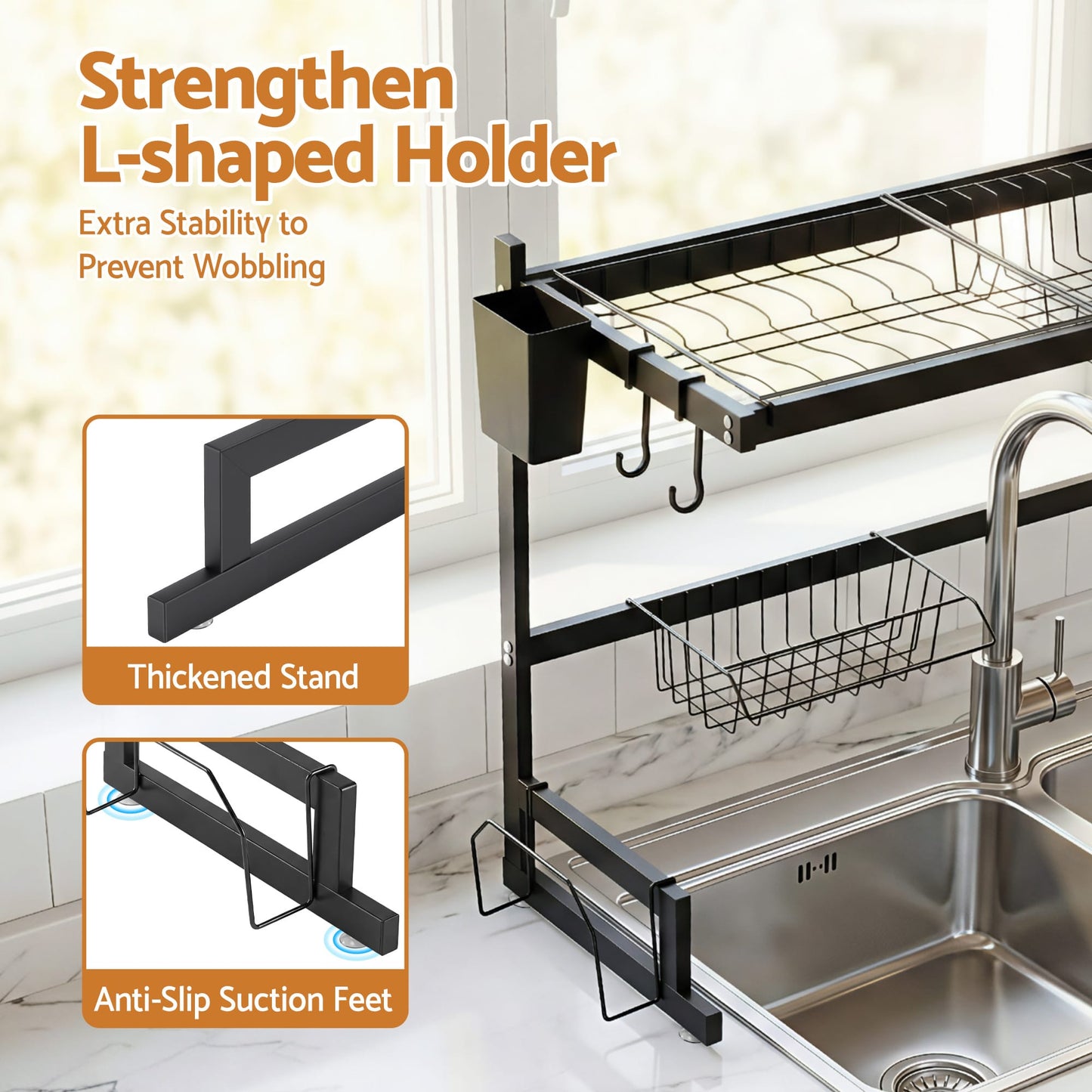 Alona.com.au Home & Garden > Kitchenware > Dish Racks Cefito Dish Drying Rack for Kitchen Storage Organisation Kitchen Sink Organiser Dish Drainer