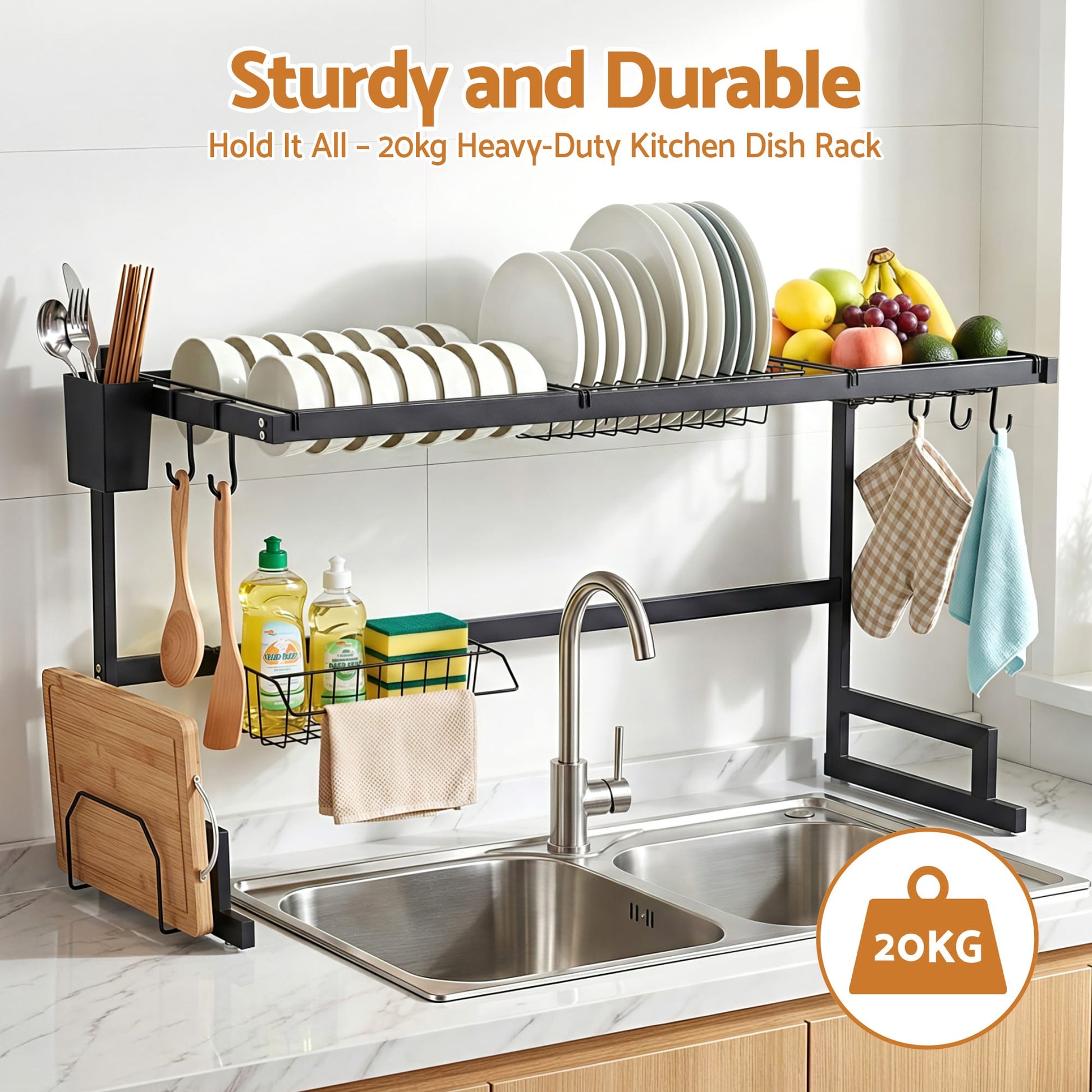 Alona.com.au Home & Garden > Kitchenware > Dish Racks Cefito Dish Drying Rack for Kitchen Storage Organisation Kitchen Sink Organiser Dish Drainer