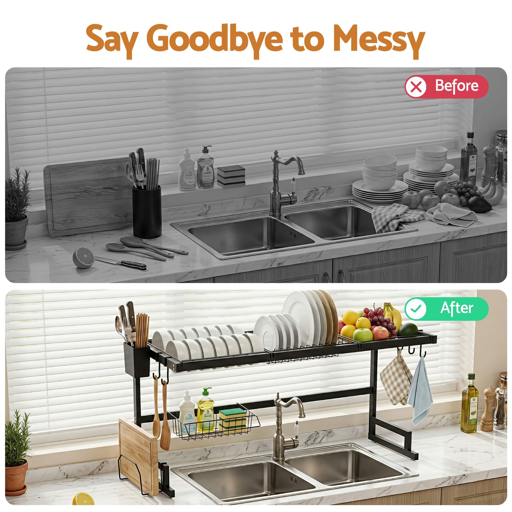 Alona.com.au Home & Garden > Kitchenware > Dish Racks Cefito Dish Drying Rack for Kitchen Storage Organisation Kitchen Sink Organiser Dish Drainer