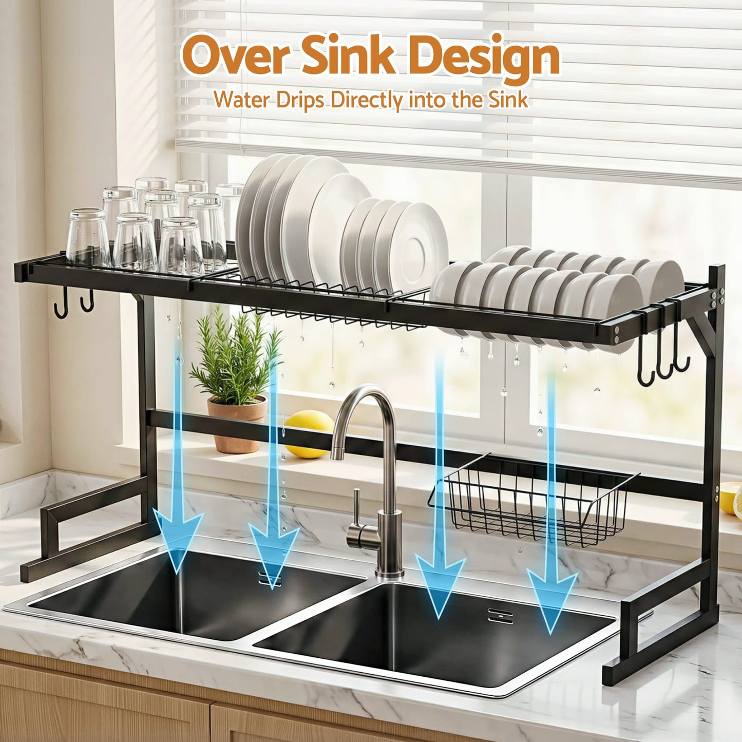 Alona.com.au Home & Garden > Kitchenware > Dish Racks Cefito Dish Drying Rack for Kitchen Storage Organisation Kitchen Sink Organiser Dish Drainer