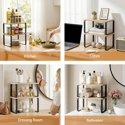 Alona.com.au Home & Garden > Kitchenware > Dish Racks Cefito Kitchen Storage Shelves Rack Cupboard Cabinet Organiser Set of 2