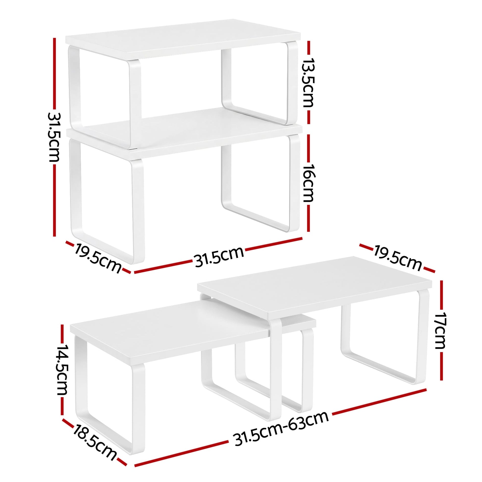 Alona.com.au Home & Garden > Kitchenware > Dish Racks Cefito Kitchen Storage Shelves Rack Cupboard Cabinet Organiser Set of 2