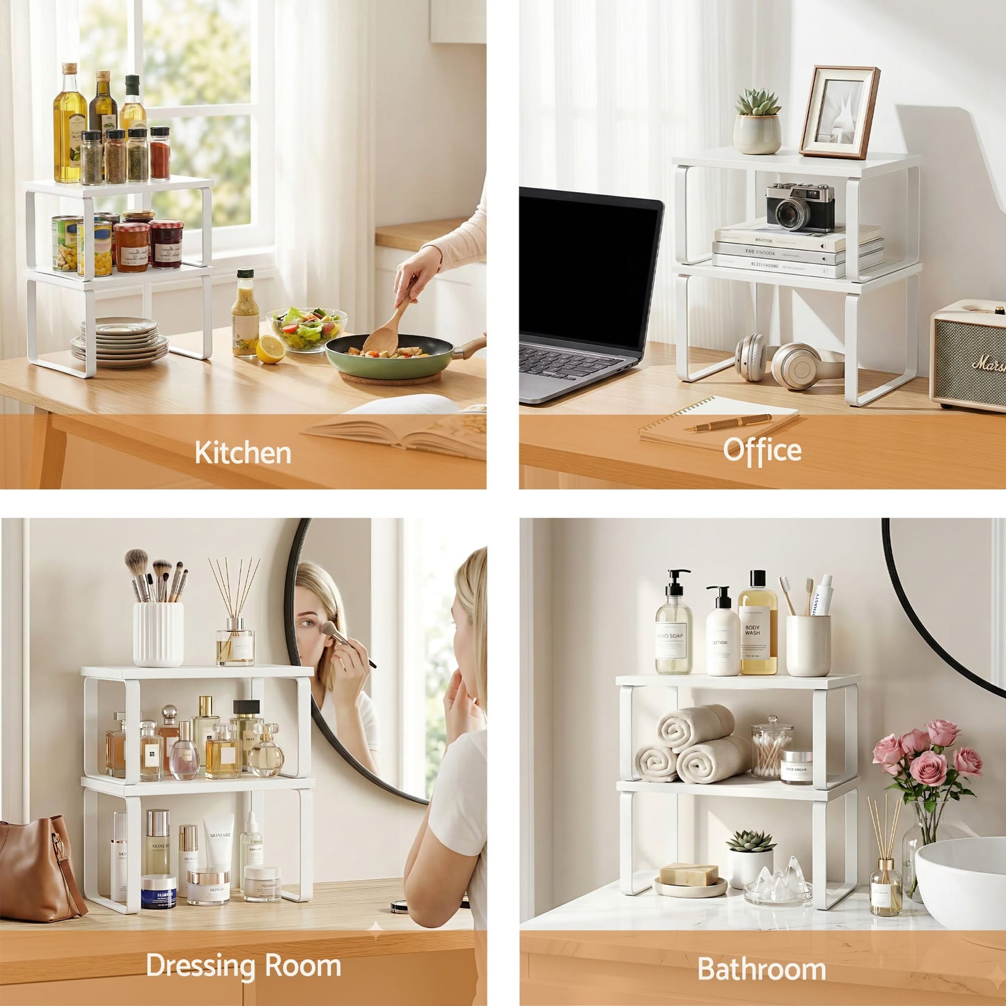 Alona.com.au Home & Garden > Kitchenware > Dish Racks Cefito Kitchen Storage Shelves Rack Cupboard Cabinet Organiser Set of 2