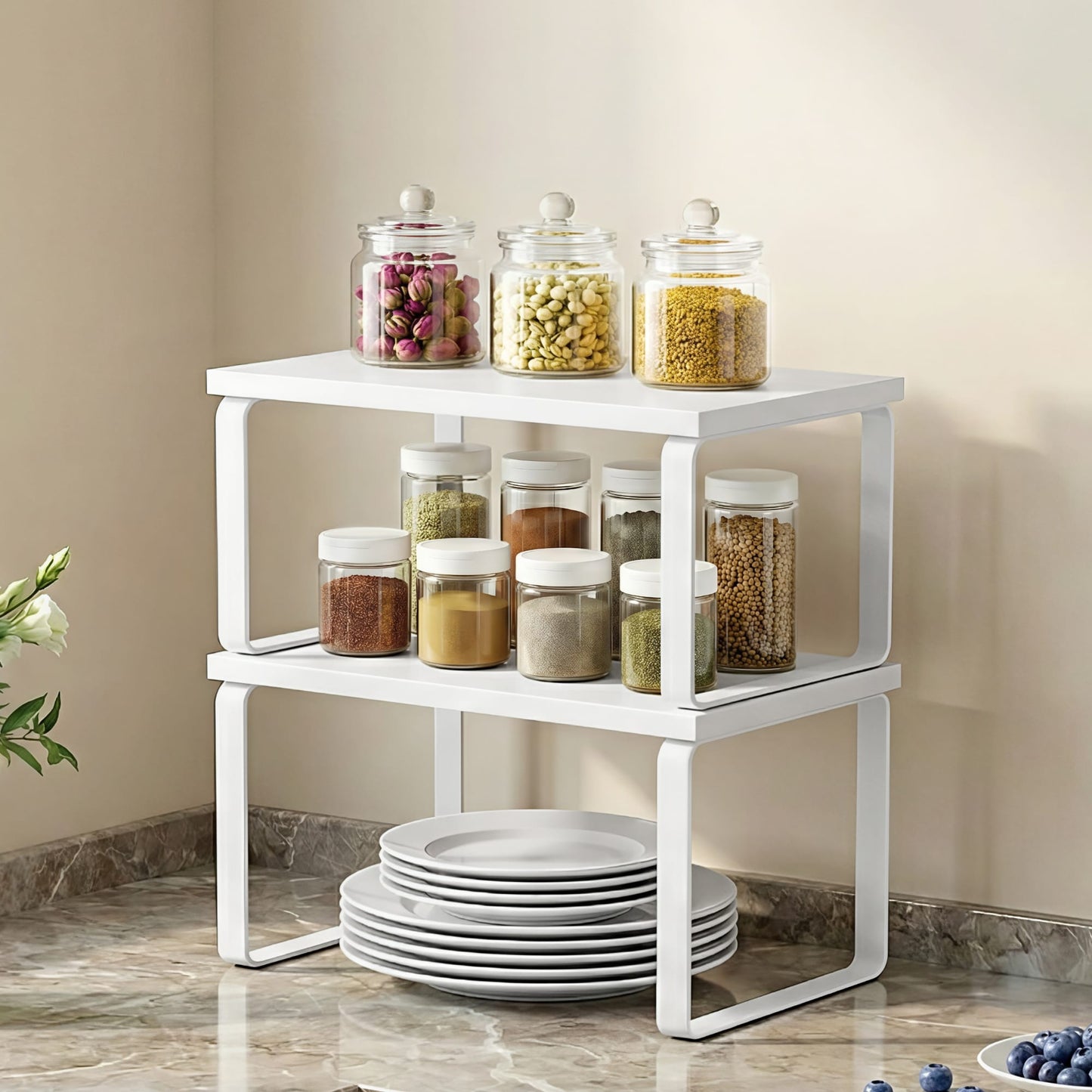 Alona.com.au Home & Garden > Kitchenware > Dish Racks Cefito Kitchen Storage Shelves Rack Cupboard Cabinet Organiser Set of 2