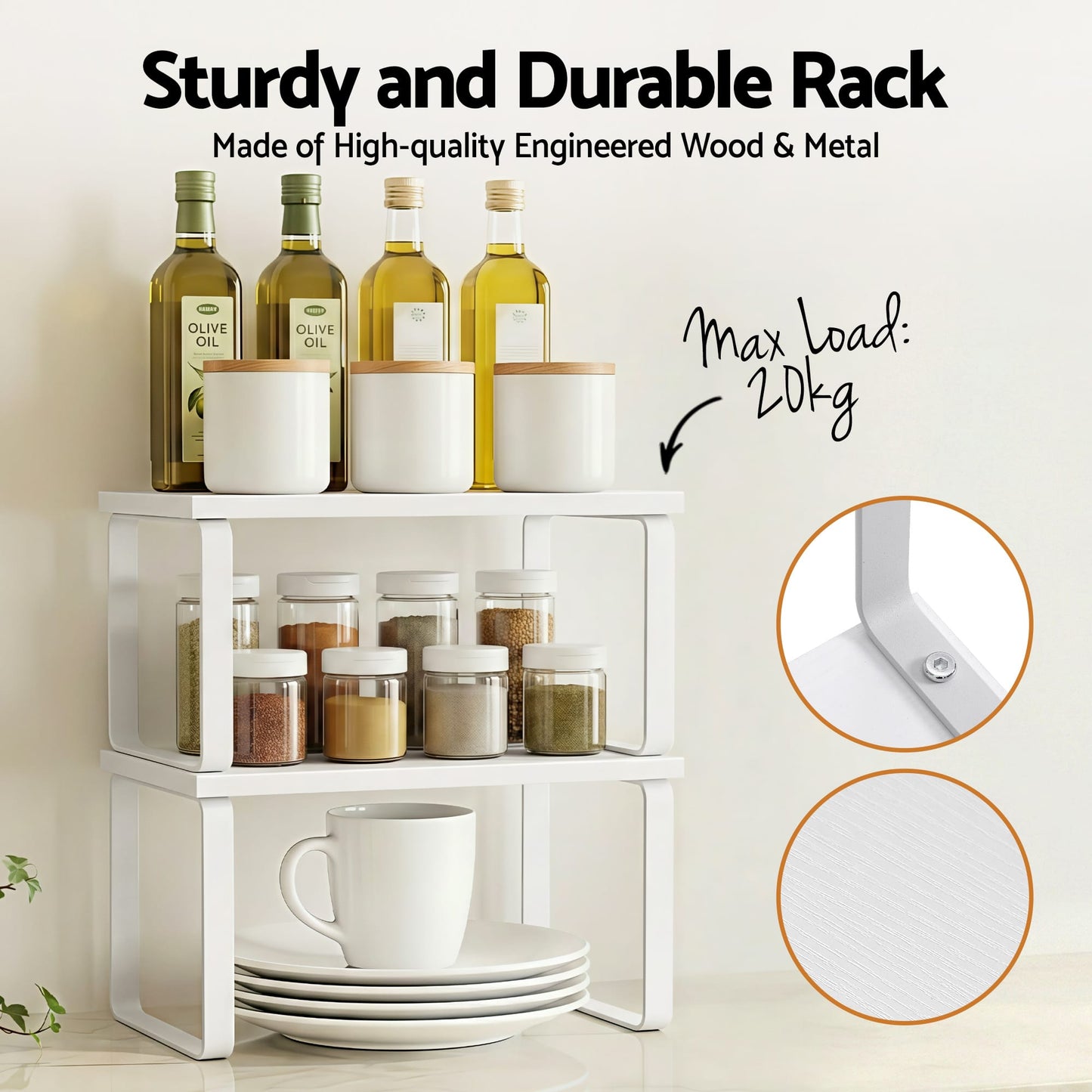 Alona.com.au Home & Garden > Kitchenware > Dish Racks Cefito Kitchen Storage Shelves Rack Cupboard Cabinet Organiser Set of 2