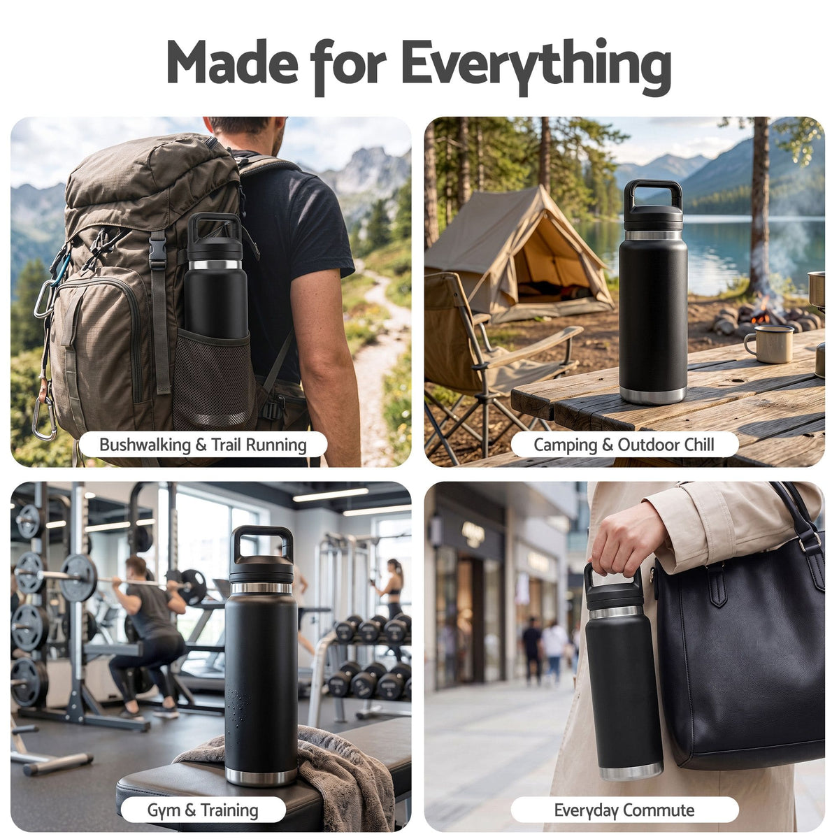 Alona.com.au Home & Garden > Kitchenware > Drinkware Everfit 750ML Insulated Water Bottle Stainless Steel Drink Bottle
