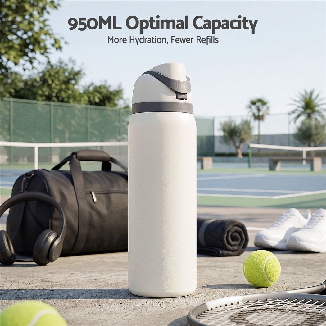 Alona.com.au Home & Garden > Kitchenware > Drinkware Everfit 950ML Insulated Water Bottle with Straw Stainless Steel Drink Bottle