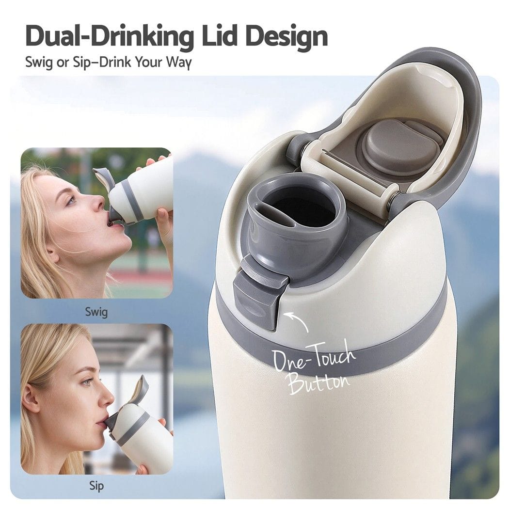 Alona.com.au Home & Garden > Kitchenware > Drinkware Everfit 950ML Insulated Water Bottle with Straw Stainless Steel Drink Bottle