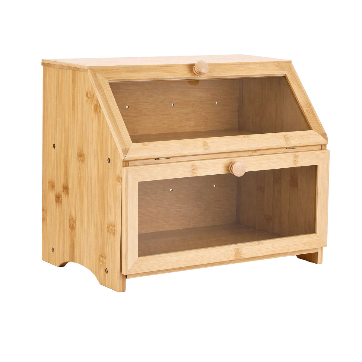 Alona.com.au Home & Garden > Kitchenware > Food Storage Artiss Bamboo Bread Box 2-Tier Kitchen Countertop Storage 39cm Natural