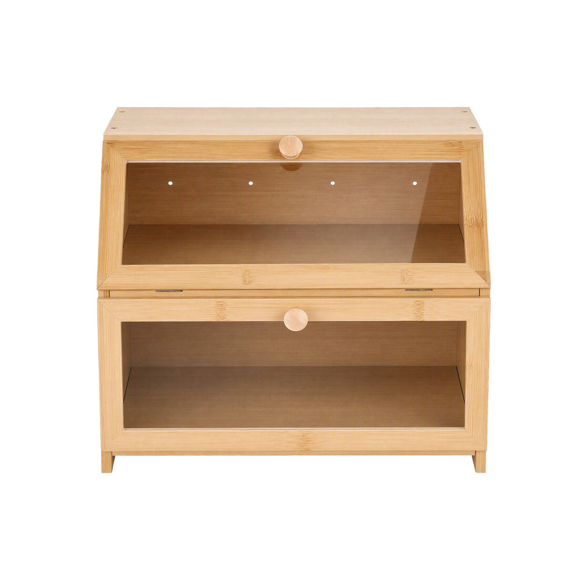 Alona.com.au Home & Garden > Kitchenware > Food Storage Artiss Bamboo Bread Box 2-Tier Kitchen Countertop Storage 39cm Natural
