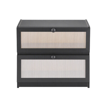 Alona.com.au Home & Garden > Kitchenware > Food Storage Artiss Bamboo Bread Box 2-Tier Kitchen Countertop Storage 40cm Black