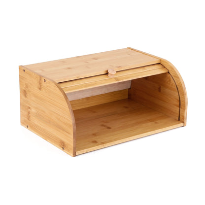 Alona.com.au Home & Garden > Kitchenware > Food Storage Artiss Bamboo Bread Box Bin Roll Top Kitchen Countertop Storage 45cm Natural