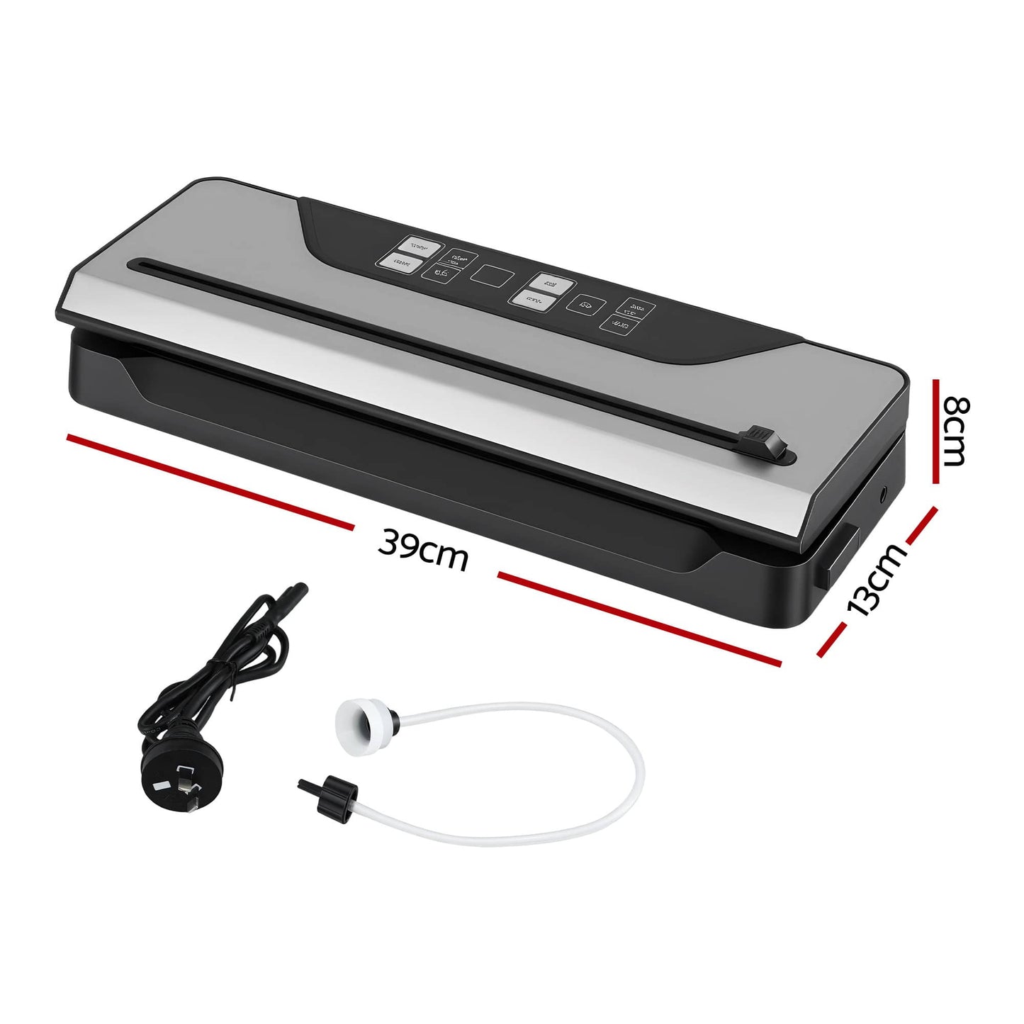 Alona.com.au Home & Garden > Kitchenware > Food Storage Devanti Food Vacuum Sealer Machine Auto Seal Slide Cutter 9 Modes Marinate Black