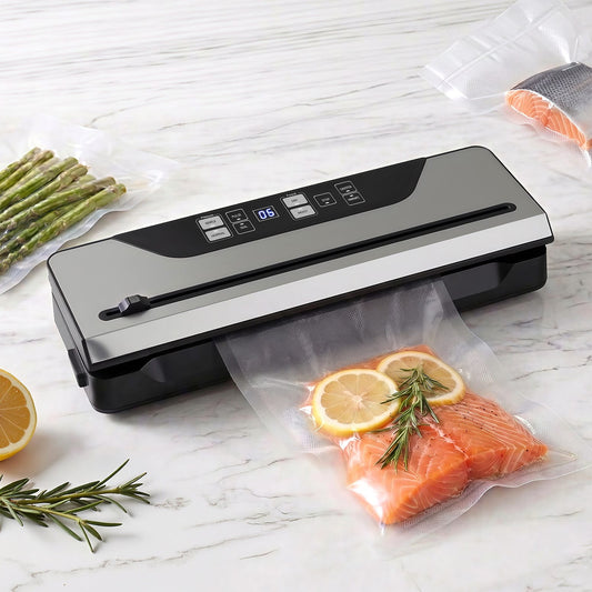 Alona.com.au Home & Garden > Kitchenware > Food Storage Devanti Food Vacuum Sealer Machine Auto Seal Slide Cutter 9 Modes Marinate Black