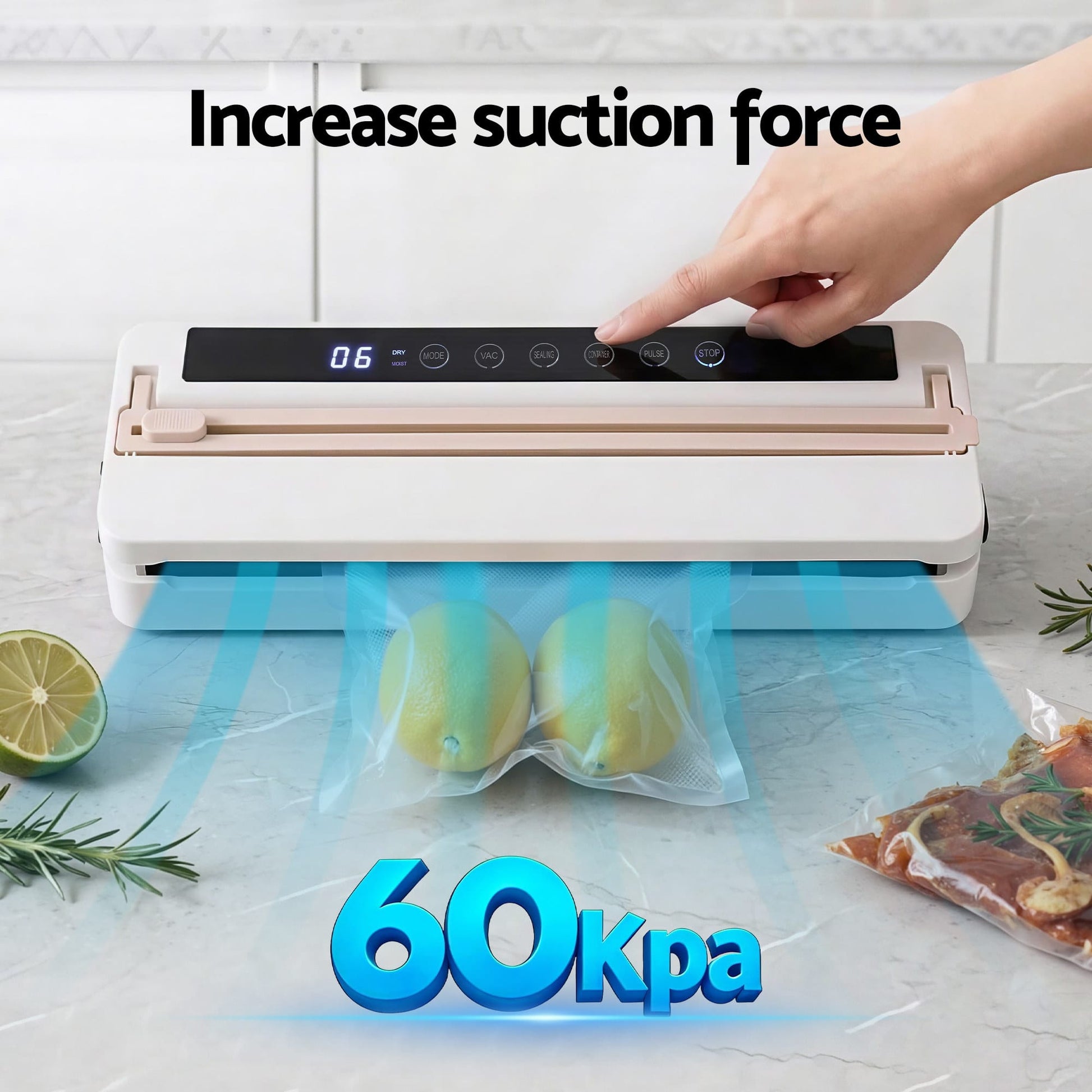 Alona.com.au Home & Garden > Kitchenware > Food Storage Devanti Food Vacuum Sealer Machine Fresh Storage Auto Seal Slide Cutter 6 Modes White