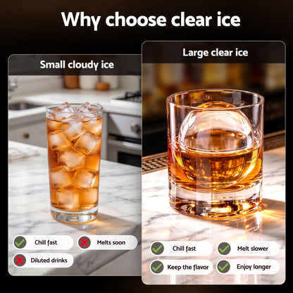 Alona.com.au Home & Garden > Kitchenware > Kitchen Utensils Artiss 5cm Clear Ice Mold Large Sphere Ice Ball Tray for Whiskey