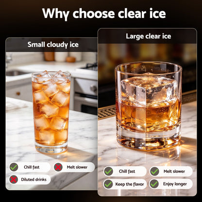 Alona.com.au Home & Garden > Kitchenware > Kitchen Utensils Artiss 5cm Clear Ice Mold Whiskey Large Square Ice Cube Tray