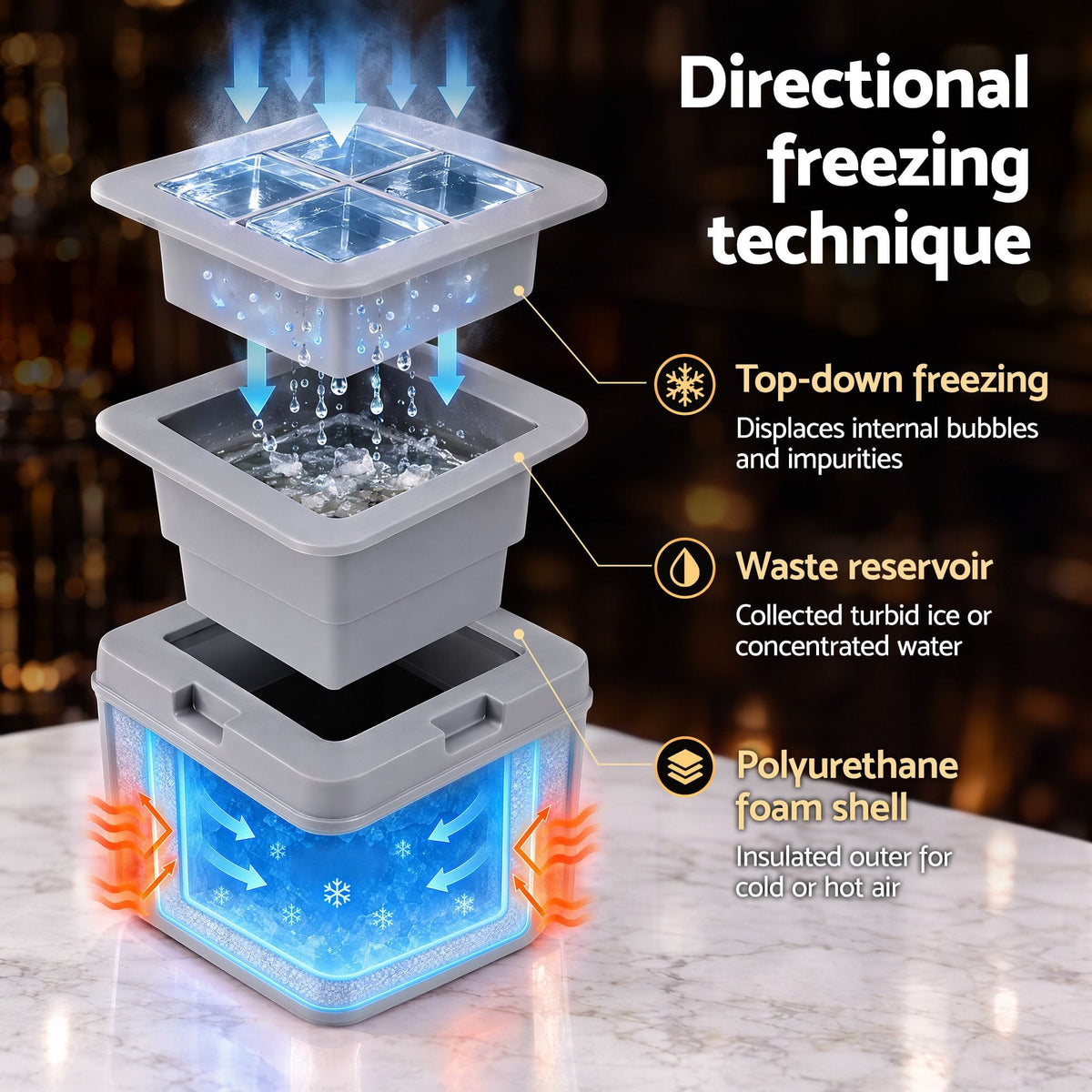 Alona.com.au Home & Garden > Kitchenware > Kitchen Utensils Artiss 5cm Clear Ice Mold Whiskey Large Square Ice Cube Tray