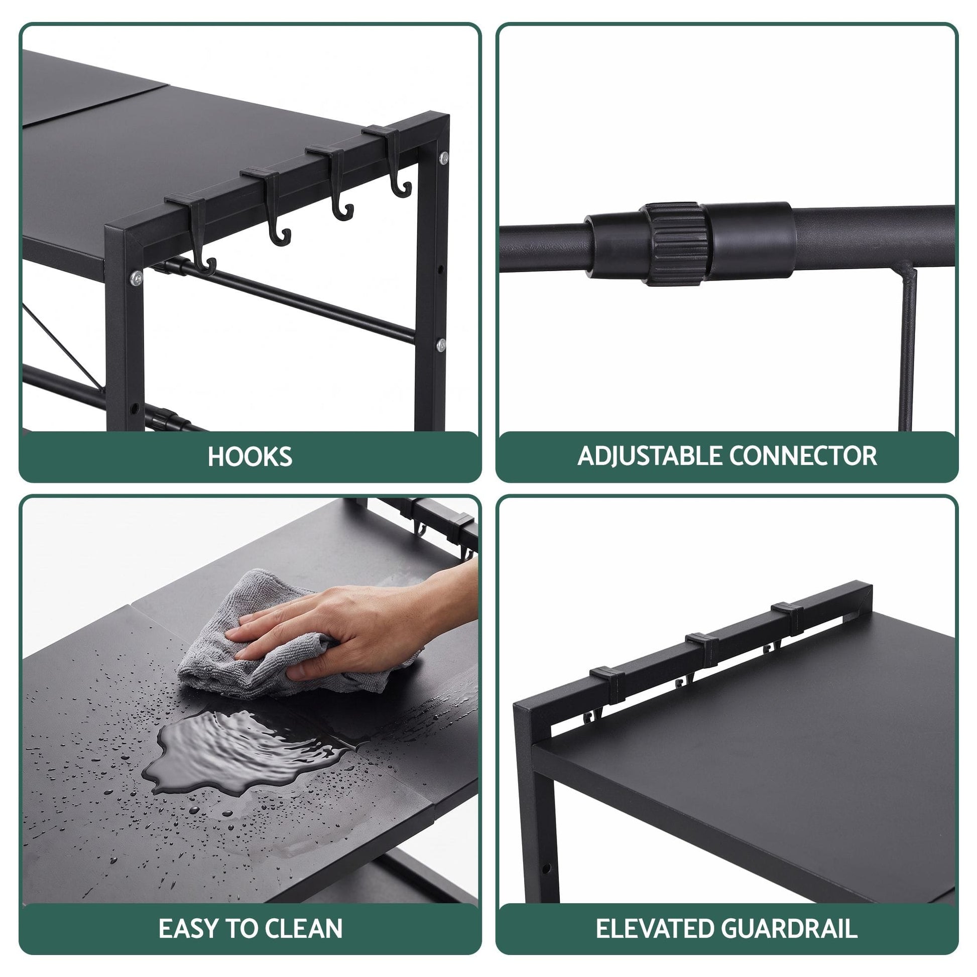 Alona.com.au Home & Garden > Kitchenware > Kitchen Utensils Artiss Kitchen Bakers Rack 40-60CMX78CM Metal Microwave Stand Black