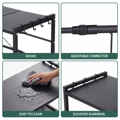 Alona.com.au Home & Garden > Kitchenware > Kitchen Utensils Artiss Kitchen Bakers Rack 40-60CMX78CM Metal Microwave Stand Black