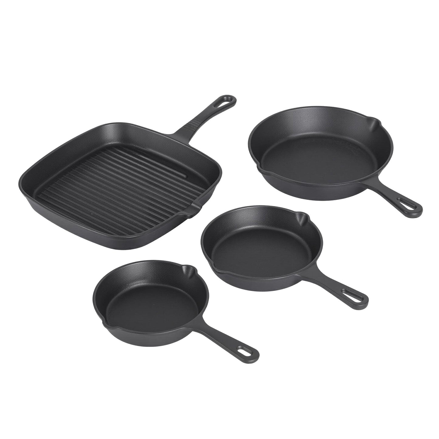 Alona.com.au Home & Garden > Kitchenware > Skillets & Frying Pans 5-Star Chef Cast Iron Fry Pan Skillet Cookware Set Induction Black 14/16/20/24cm
