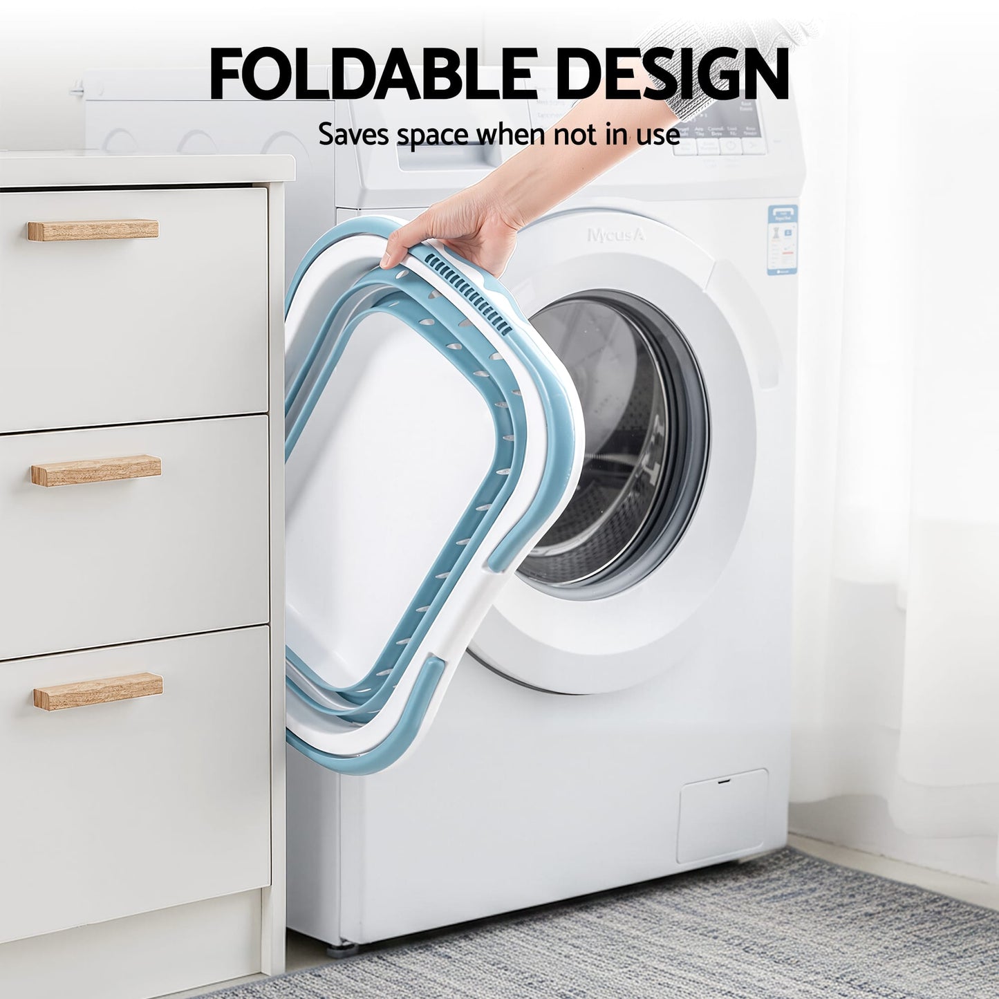 Alona.com.au Home & Garden > Laundry & Cleaning > Laundry Baskets Artiss Laundry Basket Hamper Large Foldable Washing Clothes Storage Organiser Blue