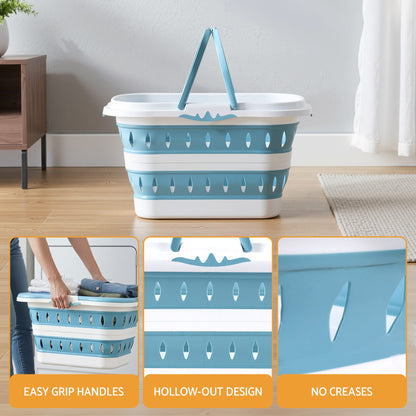 Alona.com.au Home & Garden > Laundry & Cleaning > Laundry Baskets Artiss Laundry Basket Hamper Large Foldable Washing Clothes Storage Organiser Blue