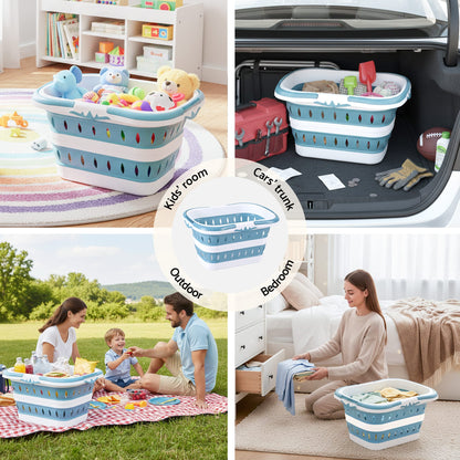 Alona.com.au Home & Garden > Laundry & Cleaning > Laundry Baskets Artiss Laundry Basket Hamper Large Foldable Washing Clothes Storage Organiser Blue