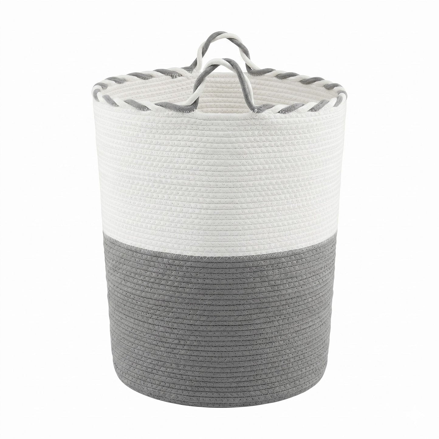 Alona.com.au Home & Garden > Laundry & Cleaning > Laundry Baskets Artiss Woven Laundry Basket with handles Foldable White & Grey