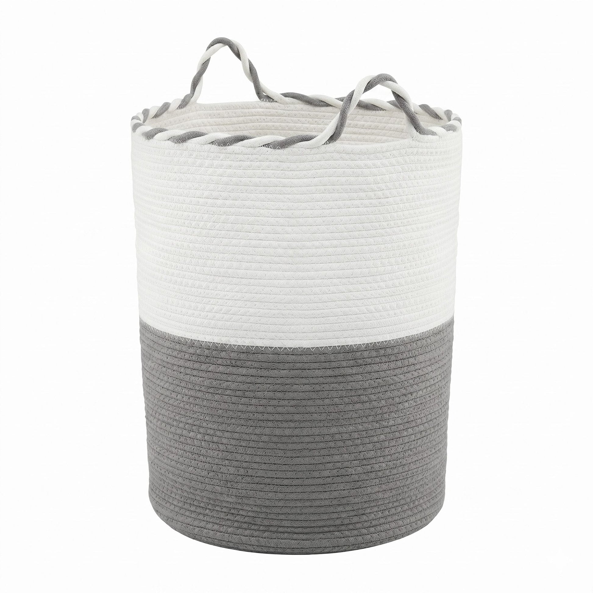 Alona.com.au Home & Garden > Laundry & Cleaning > Laundry Baskets Artiss Woven Laundry Basket with handles Foldable White & Grey