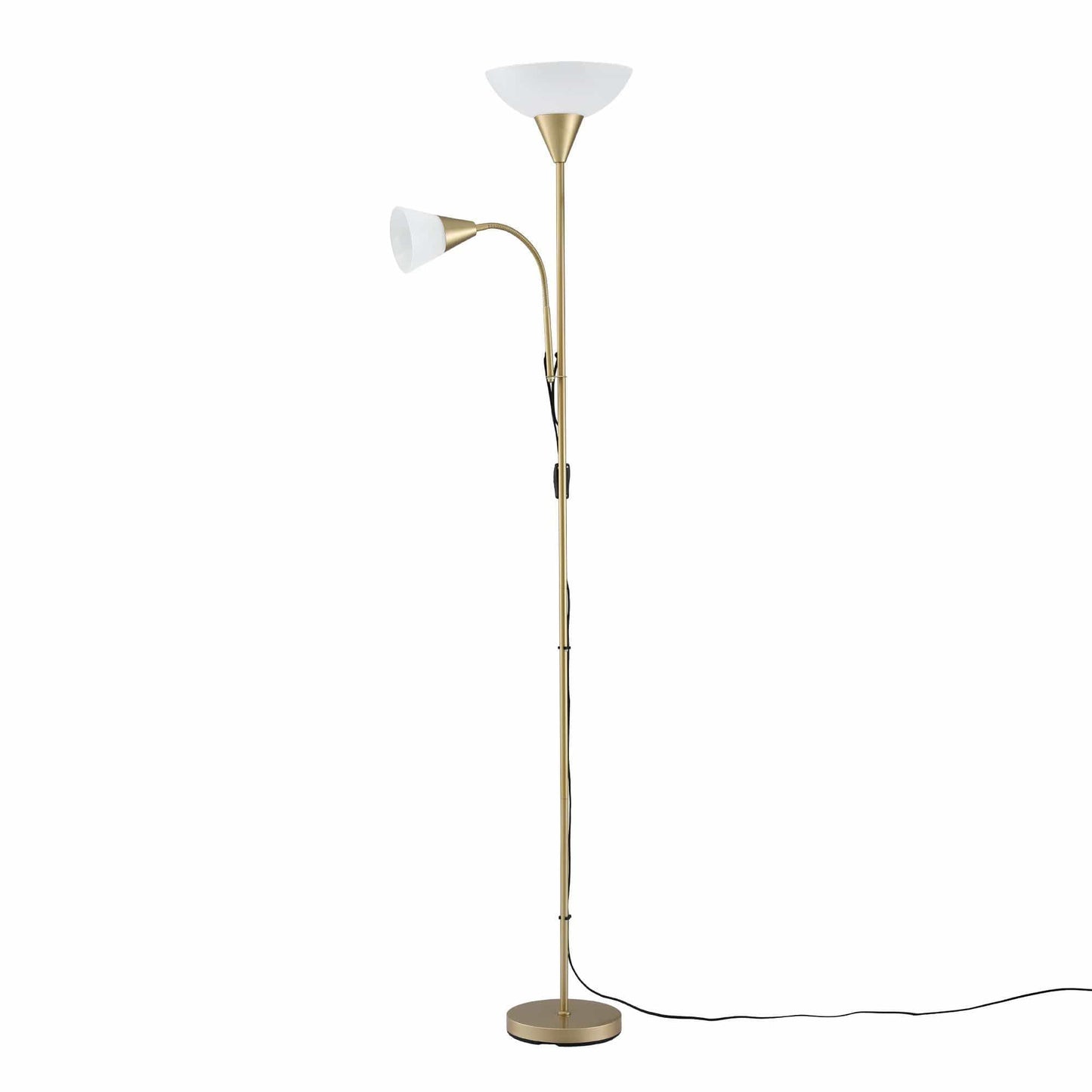 Alona.com.au Home & Garden > Lighting > Floor Lamps Artiss Gold Floor Lamp with Reading Light | Mother and Child Standing Lamp with 360 Flexible Gooseneck, Individual Switch & Plate Shade, E27 & E14 Bulb (Not Included) Home Living Room Office Reading